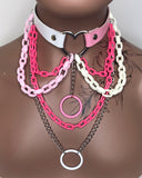 Pink and White Layered Choker