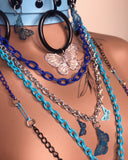 Blue Layered Choker Necklace
