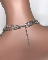 Rainbow Safety Pin Layered Necklace