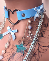 Blue Charm Layered Choker Necklace
