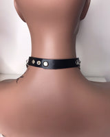 Black & Silver Spiked Layered Choker Necklace