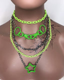 Green Barbed Wire Layered Necklace