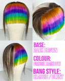 Clip-in Rainbow Lace Bangs