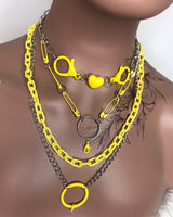 Yellow and Silver Layered Necklace