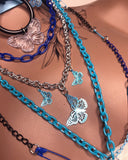 Blue Layered Choker Necklace