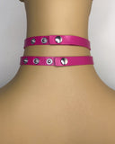 Pink Choker Layered Necklace