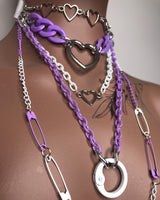 Purple & White Choker Layered Necklace