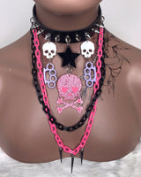 Punky Charm Layered Choker Necklace