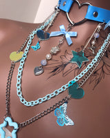 Blue Charm Layered Choker Necklace