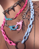 Pink and Blue Layered Necklace