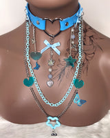 Blue Charm Layered Choker Necklace