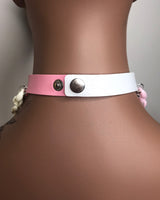 Pink and White Layered Choker