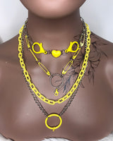 Yellow and Silver Layered Necklace
