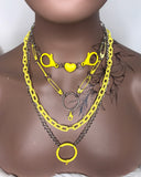 Yellow and Silver Layered Necklace