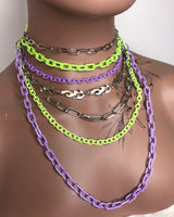Green & Purple Layered Necklace