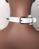 White Bow Layered Choker Necklace