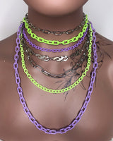 Green & Purple Layered Necklace