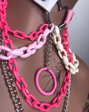 Pink and White Layered Choker