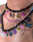 Black & Rainbow Butterfly Charm Necklace