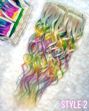 Blonde & Rainbow Clip-in Extensions Sets