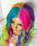 *Pre-Owned* Neon Fever Dream - Full Lace Fake Scalp Silk Top