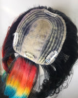 10x12cm Rainbow & Black Hair Topper