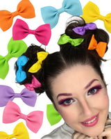 Rainbow Hair Bows 7pc