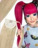 Blonde Dyeable Wrap Around PonyTail Extension | 100% Human Hair