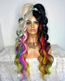 Midnight Mardi Gras - Fake Scalp Full Lace Silk Top