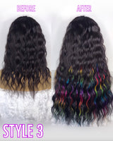 Black & Rainbow Clip-in Extensions (Assorted Sets)