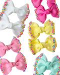 Rainbow Sprinkle Bow Clips