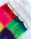 Rainbow Striped Clip-in (Accent Pieces)