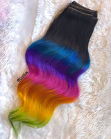 Rainbow Ombre Clip-in Extensions