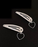 Silver Charm Snap Clips 2pc