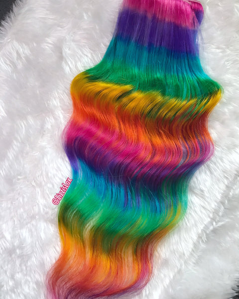 Rainbow Highlight Clip-in Extensions Set