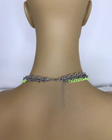 Green Barbed Wire Layered Necklace
